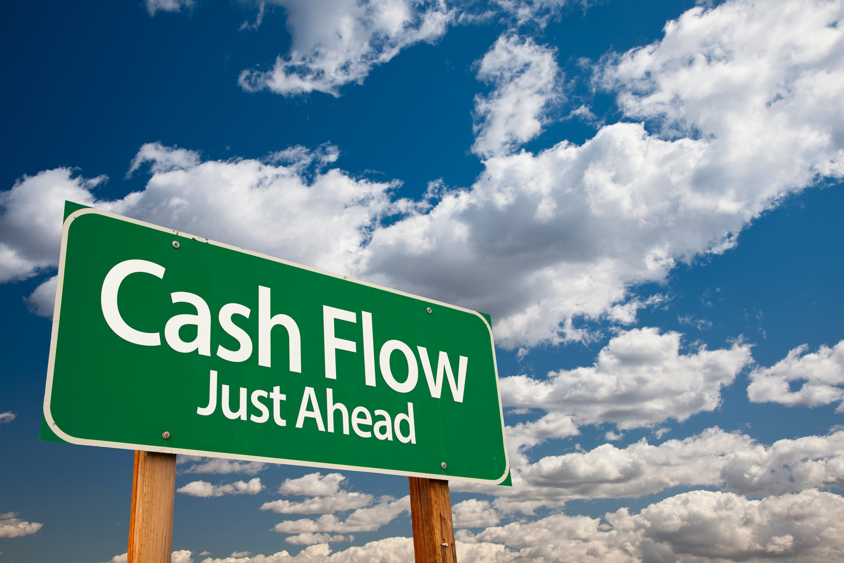 Cash Flow Green Road Sign